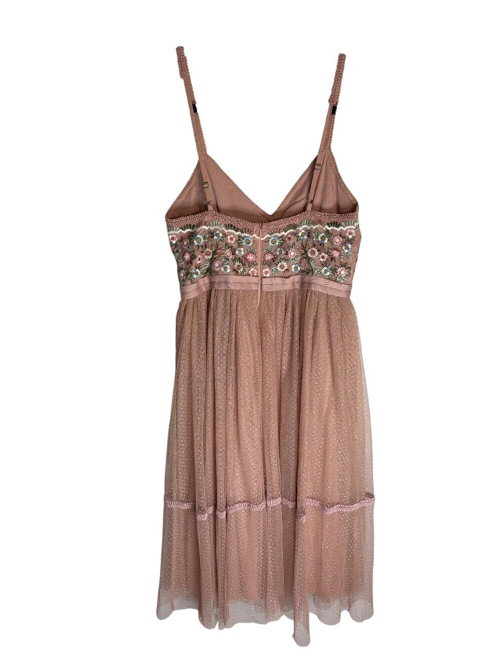 NWT Needle & Thread Blush Pink Floral Midi Dress-sz 4 - Picture 11 of 11